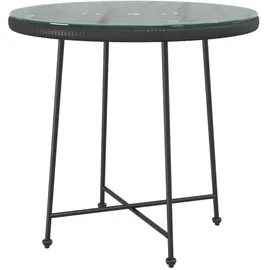vidaXL Gartentisch Ø 80 x 10 cm Schwarz