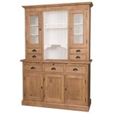 Casa Padrino Küchenbuffet Landhausstil Küchenschrank Braun / Weiß 137 x 50 x H. 197 cm - 2 Teiliger Küchenschrank mit 5 Türen und 7 Schubladen