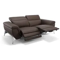 Sofanella 2-Sitzer Leder, Relaxsofa, Designsofa, Designer Couch, Italienisches Sofa, 2er Sofa braun