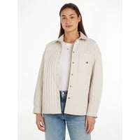 Tommy Jeans Blusentop »TJW QUILTED OVERSHIRT«, mit Logopatch, beige