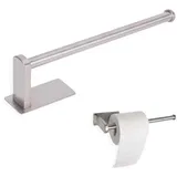 Toilettenpapierhalter Ohne Bohren, Selbstklebend Ohne Bohren Klorollenhalter Klopapierhalter Edelstahl Gebürstet für Küche und Badzimmer