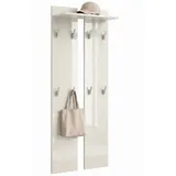 Vladon Garderobenpaneel Vladon 57 x 170 x 20 cm Creme Hochglanz