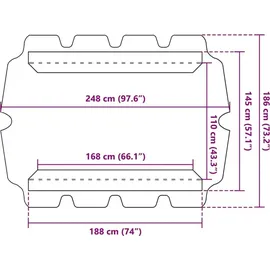 vidaXL Ersatzdach für Hollywoodschaukel Terracotta 188/168x145/110 cm