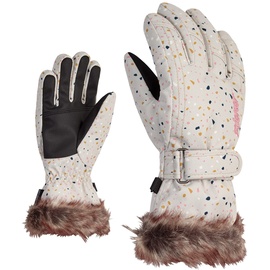 Ziener Mädchen LIM Ski-Handschuhe/Wintersport | warm, atmungsaktiv, terazzo Print, 5,5