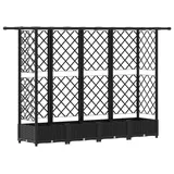 vidaXL Hochbeet mit Rankgitter und Dach 202,5 x 40 x 123 cm Schwarz