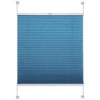 LIEDECO Klemmfix Plissee verspannt 100 x 150 cm blau