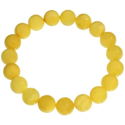 Armband OSTSEE-SCHMUCK "Ostsee-Schmuck Armband Kugel 10 mm Armband Kugel 10 mm", gelb, Armbänder, Damen, 19cm, Bernstein