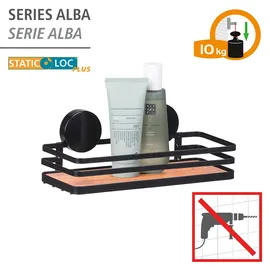 Wenko Static-Loc® Alba Duschkorb Stahl, Bambus