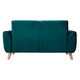miliboo - Skandinavisches 2-sitzer-sofa in petrol Samt Ektor