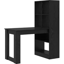 vidaXL Schreibtisch mit Regal Schwarz Eichen-Optik 122 x 67 x 145 cm