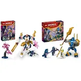 LEGO NINJAGO Soras Technikmech, Actionfiguren-Spielzeug für Kinder & NINJAGO Jay Battle Mech, Ninja-Spielzeug für Kinder mit Figuren