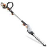 VonHaus Akku Heckenschere - Ausziehbare Teleskop-Heckenschere mit großer Reichweite für Hecken, Büsche, Zweige - 20V Akku, Ladegerät, Schultergurt, Verstellbarer Schneidkopf, Doppelklingen (Grau)