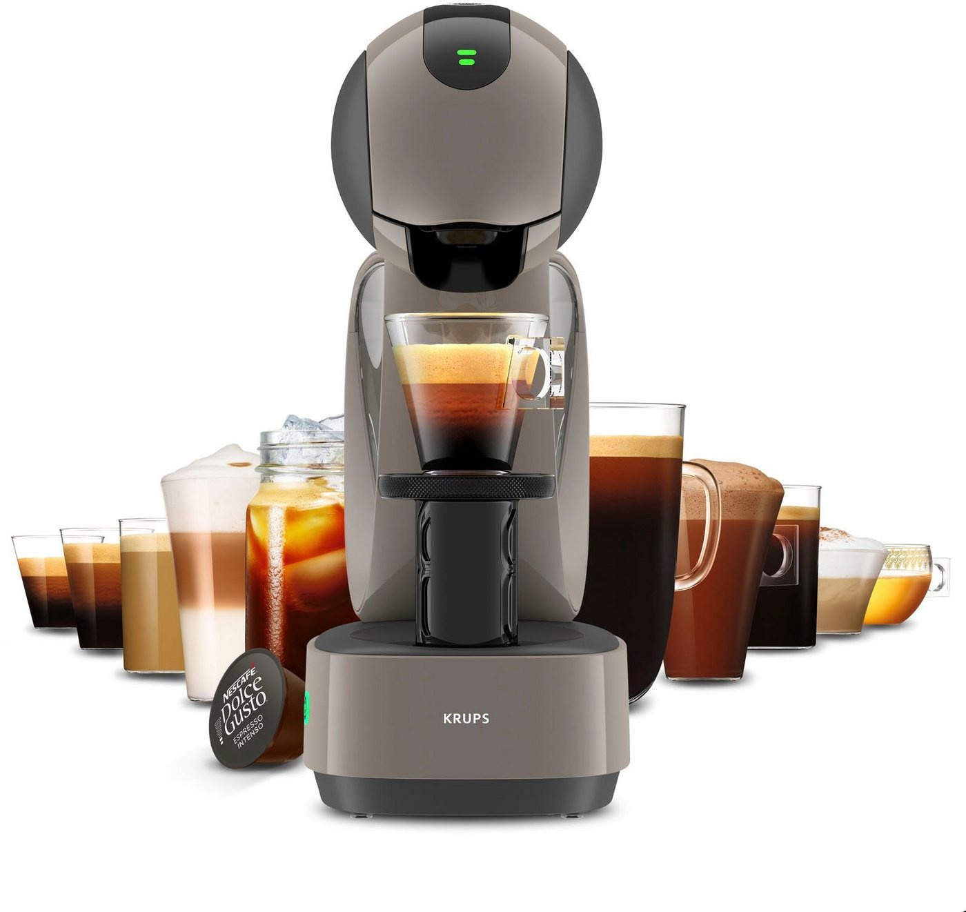 NESCAFÉ® Dolce Gusto® Kapselmaschine Krups, KP270A Infinissima Touch Automatic in Taupe, Hochdrucksystem bis 15 Bar, Touchscreen, Energiesparmodus nach 1 Min. braun