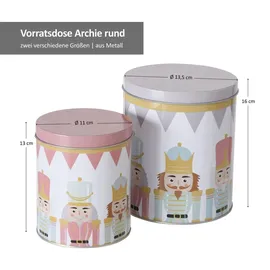 Mambocat Keksdosen Archie Ø 11 cm & 13,5 cm 2-tlg. Rosa