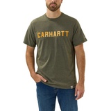 CARHARTT FORCE FLEX BLOCK LOGO T-Shirt, grün, Größe S