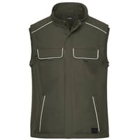 Workwear Softshell Vest - SOLID - Professionelle Softshellweste im cleanen Look mit hochwertigen Details braun/grün/oliv