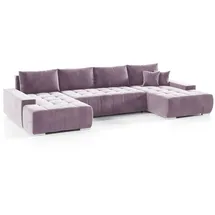 Fun Möbel Wohnlandschaft Sofa mit Schlaffunktion VOGAR Stoff, Monolith lila