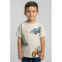 blue seven T-Shirt BLUE SEVEN, Jungen, Gr. 128, kiesel, Single Jersey, Obermaterial: 100% Baumwolle, bedruckt, unifarben, Basic normal, Rundhals, Shirts T-Shirt, modischer Stil, aus reiner Baumwolle, Single Jersey, pflegeleicht