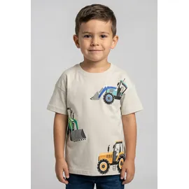 blue seven T-Shirt BLUE SEVEN, Jungen, Gr. 128, kiesel, Single Jersey, Obermaterial: 100% Baumwolle, bedruckt, unifarben, Basic normal, Rundhals, Shirts T-Shirt, modischer Stil, aus reiner Baumwolle, Single Jersey, pflegeleicht