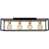 LUCIDE Ruben 4 E27 schwarz/gold