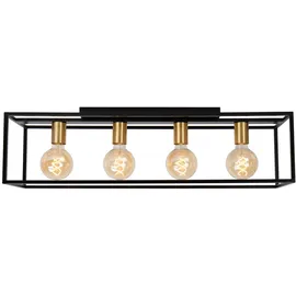LUCIDE Ruben 4 E27 schwarz/gold
