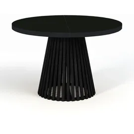 dekori.interiors Dekori_Interiors Esstisch, Schwarz, Holz, Rund, 120x77x220 cm, Esszimmer, Tische, Esstische