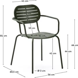 Kave Home Brai Gartenstuhl 56 x 60,5 x 81 cm grün 4 St.
