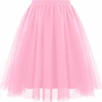 ASKSA Damen Tuellrock 50Er Rock Retro Ballet Tanzrock 3 Lagig Tuetue Rockabilly Unterrock Tanzkleid Abendkleid Zubehoer Karneval Tutu,Rosa,M - Rosa - M
