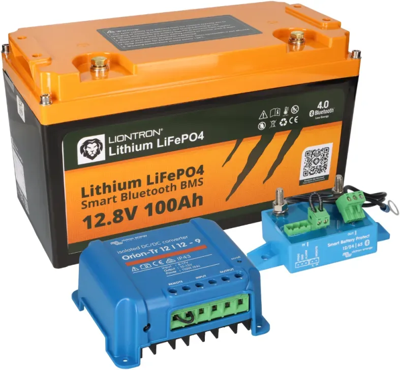 SET LIONTRON LiFePO4 Akku 12,8V 100Ah + Victron Orion-Tr 12/12-9A DC/DC-Wandler