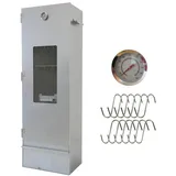Eurocatch Räucherofen mit Scheibe - Höhe 120 cm - Fisch und Fleisch - Holz/Gas/Elektro - Langlebig - Mit Sichtfenster - Inkl. Thermometer, Rauchhaken, Fischgitter