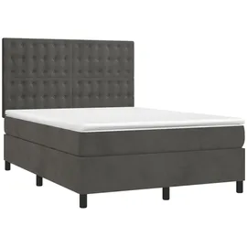 vidaXL Boxspringbett 140 x 200 cm Dunkelgrau