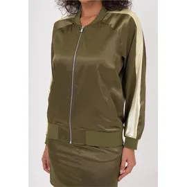 Freshlions Bomberjacke "Aurelia", Damen, Gr. M, grün (olivgrün), 100% Polyester, unifarben, lang, Rundhals, Jacken Bomberjacke, im sportlichen Design