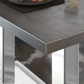 GGM Möbel Bistro Loungetisch 110 x 60 x 41 cm Wenge/Edelstahl