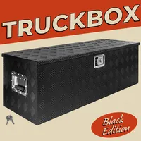 Trucky Deichselbox Schwarz Werkzeugkasten Truckbox Alu Box Anhänger Kiste