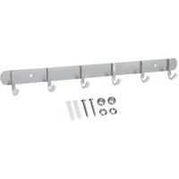 Intirilife Edelstahl Garderobenleiste Modell D - 6 Haken -