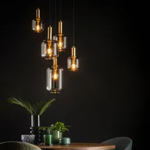 LUCIDE Joanet 5-flg. Ø 66 cm grau Glas
