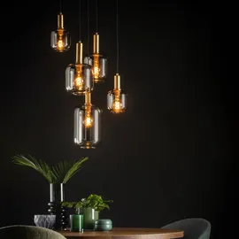 LUCIDE Joanet 5-flg. Ø 66 cm grau Glas