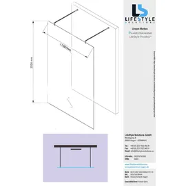 Glaszentrum Hagen 118x200cm Freistehende Dusche 2x Rundhalter