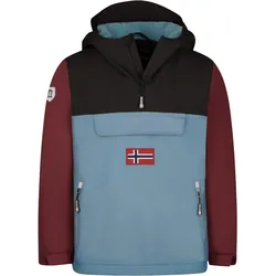 Kinder Parka Mantel KIRKENES Schwarz/Kastanienbraun/Stahlblau Gr. 164 - 14 Jahre