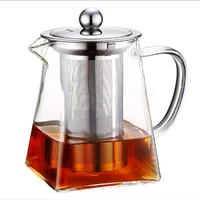 BAIYA Teekanne Glas,Glas Teebereiter Mit Edelstahl Sieb Und Deckel,Gläsernes Teeei Für Schwarzen Tee Grüner Tee Fruchttee (350ML)