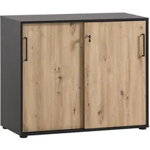 MÖBELPARTNER Aino Aktenschrank 100,1 x 41,0 x 83,6 cm schwarz