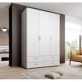 Stella Trading Drehtürenschrank 3-türig 138 x 199 x 48 cm Weiß