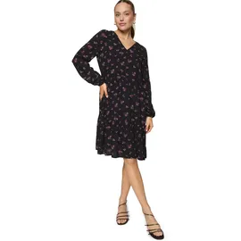 Zero Blusenkleid mit Blumen Schwarz/Pink 42