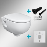 GEBERIT Renova & Tellkamp Premium 3000 WC-SET mit Montagezubehör, ohne Spülrand: WC-Sitz mit Absenkautomatik 203070000+TK3000+PR1054+PR1260