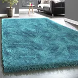 Paco Home »Touch 100«, rechteckig, 49 mm Höhe, weicher Uni Shaggy mit Glanz Garn, Wohnzimmer, blau