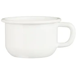 IB Laursen Tasse Emaille flach, 11.5 x 9.5 x 6 cm, weiß