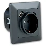 ChiliTec USB-Steckdose Unterputz Anthrazit
