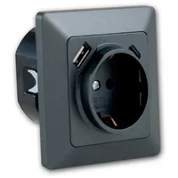 ChiliTec USB-Steckdose Unterputz Anthrazit