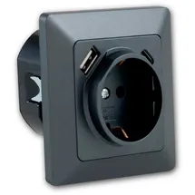 ChiliTec USB-Steckdose Unterputz Anthrazit