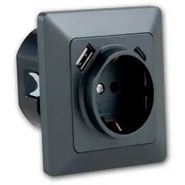 ChiliTec USB-Steckdose Unterputz Anthrazit